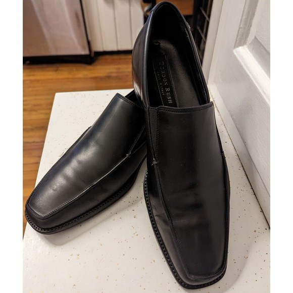 Gordon Rush Black Made in Italy 🇮🇹mens slip-on Loafers Size 8 1/2 - Picture 1 of 11